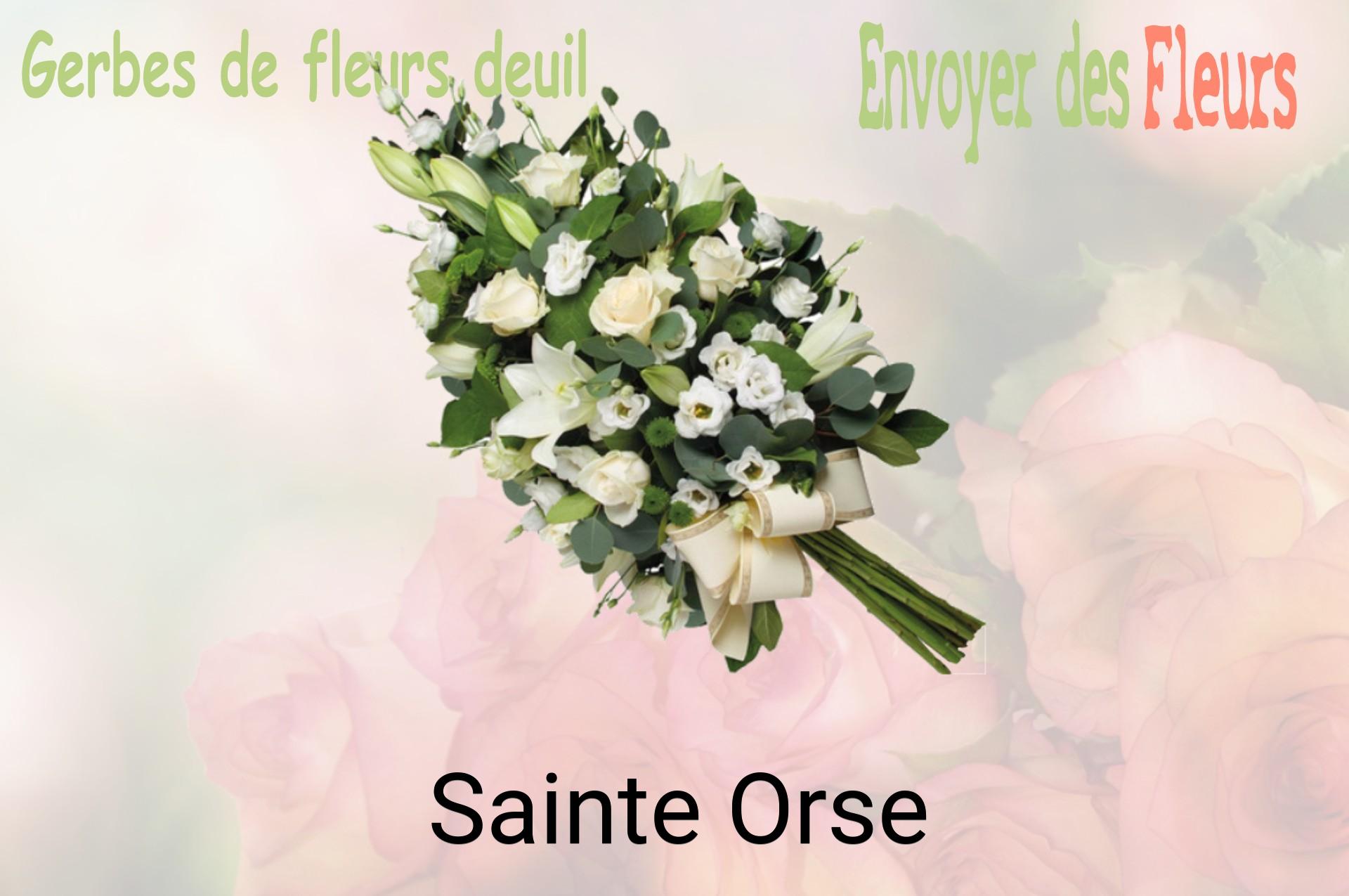 Gerbe de fleurs de deuil livrée à Sainte-Orse